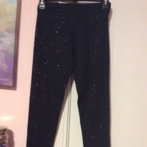 Justice Girls Size 12 Sparkly Black Leggings